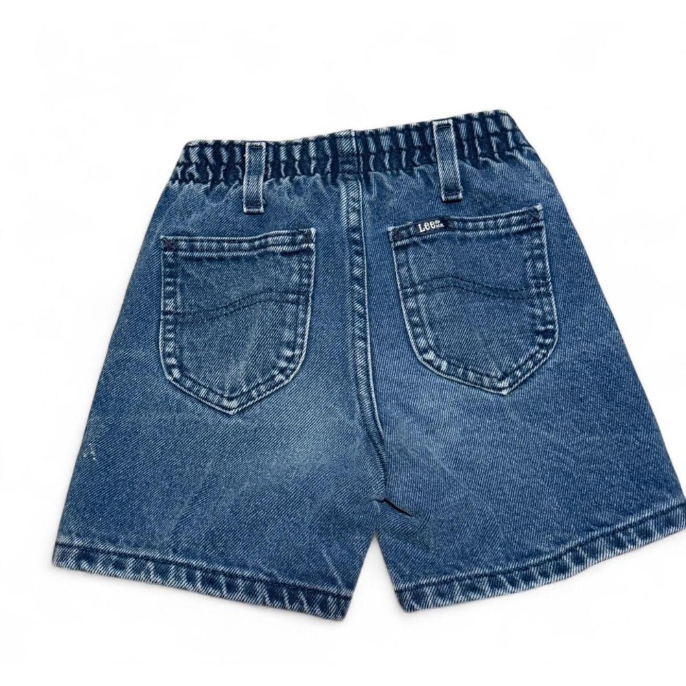 Vintage Lee Kids Denim Shorts Size 5 Regular High Waist Elastic Back USA